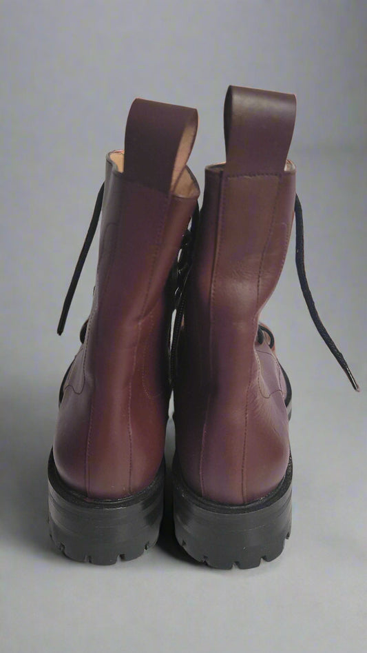 Low Roma Lace Up Boot in Tannat Size 40