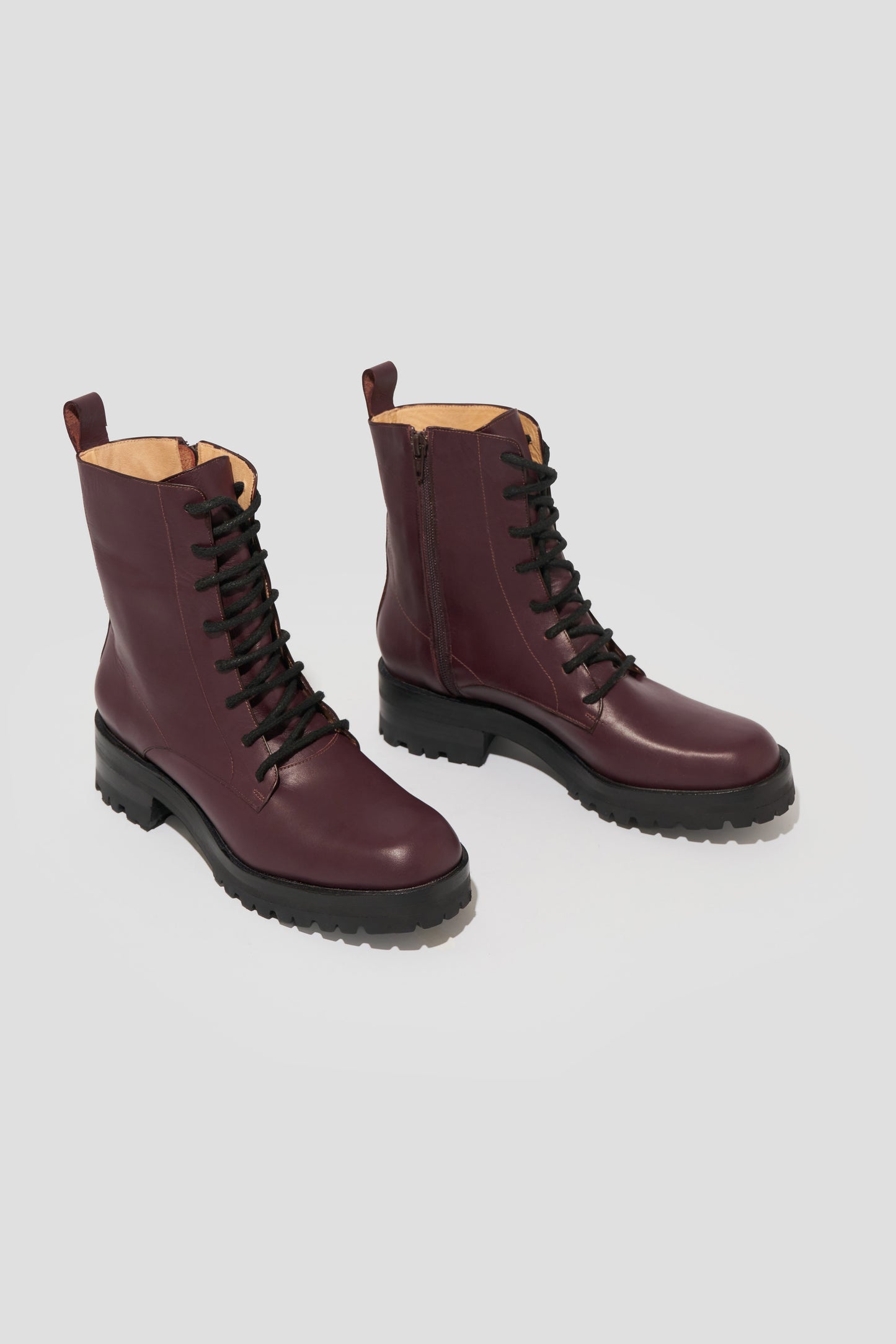 Roma Lace Up Boot in Plum