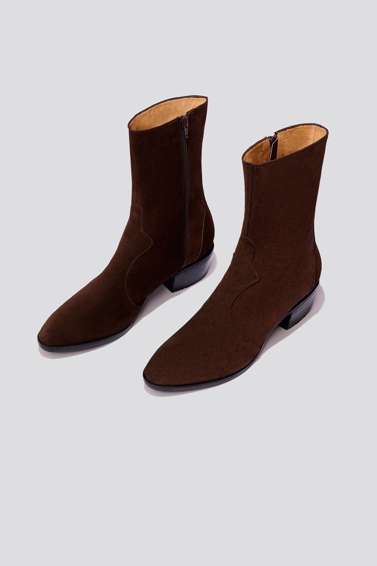 Guada Western Boot in Coffee Suede (USA)
