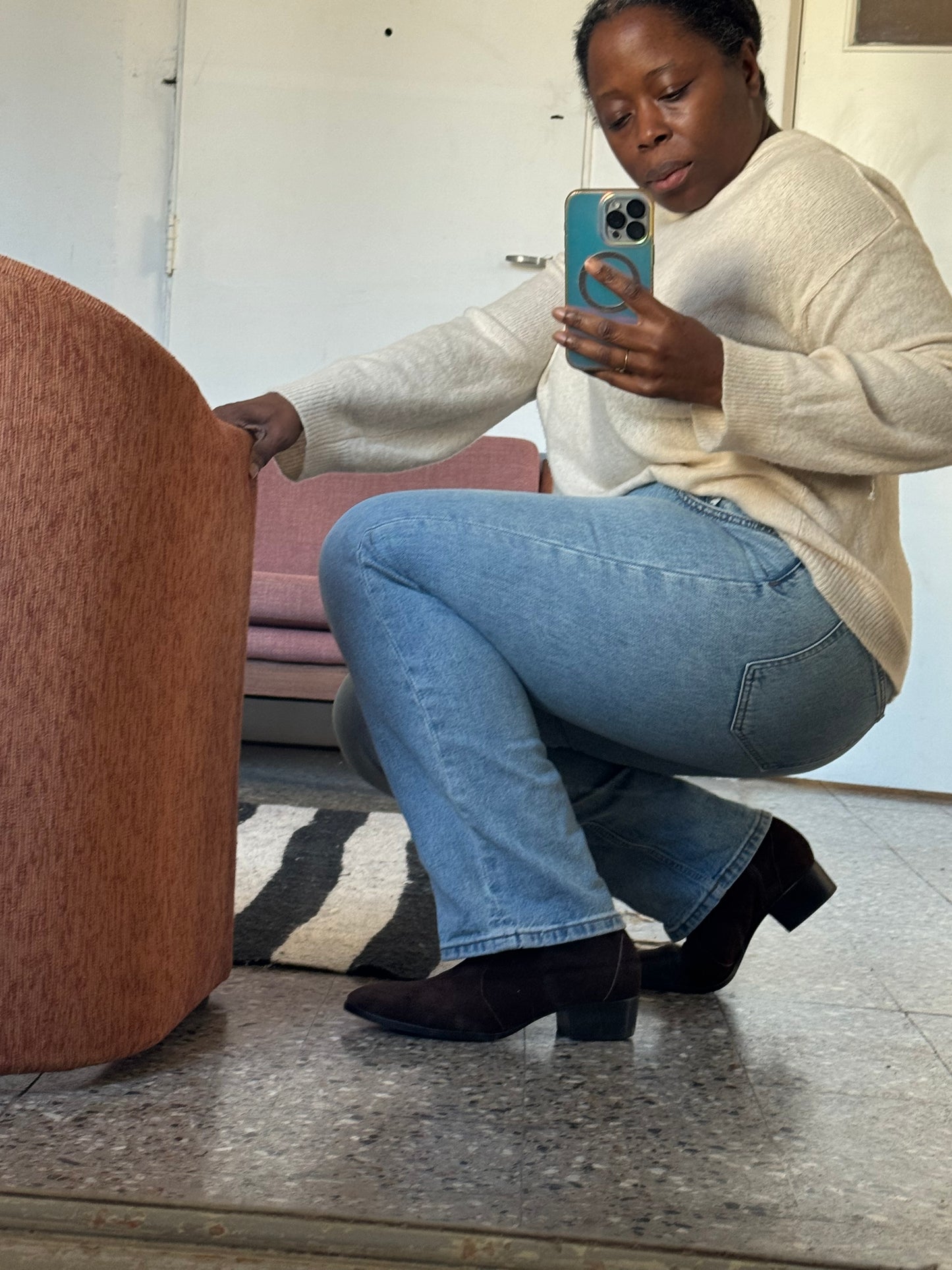 Guada Western Boot in Coffee Suede