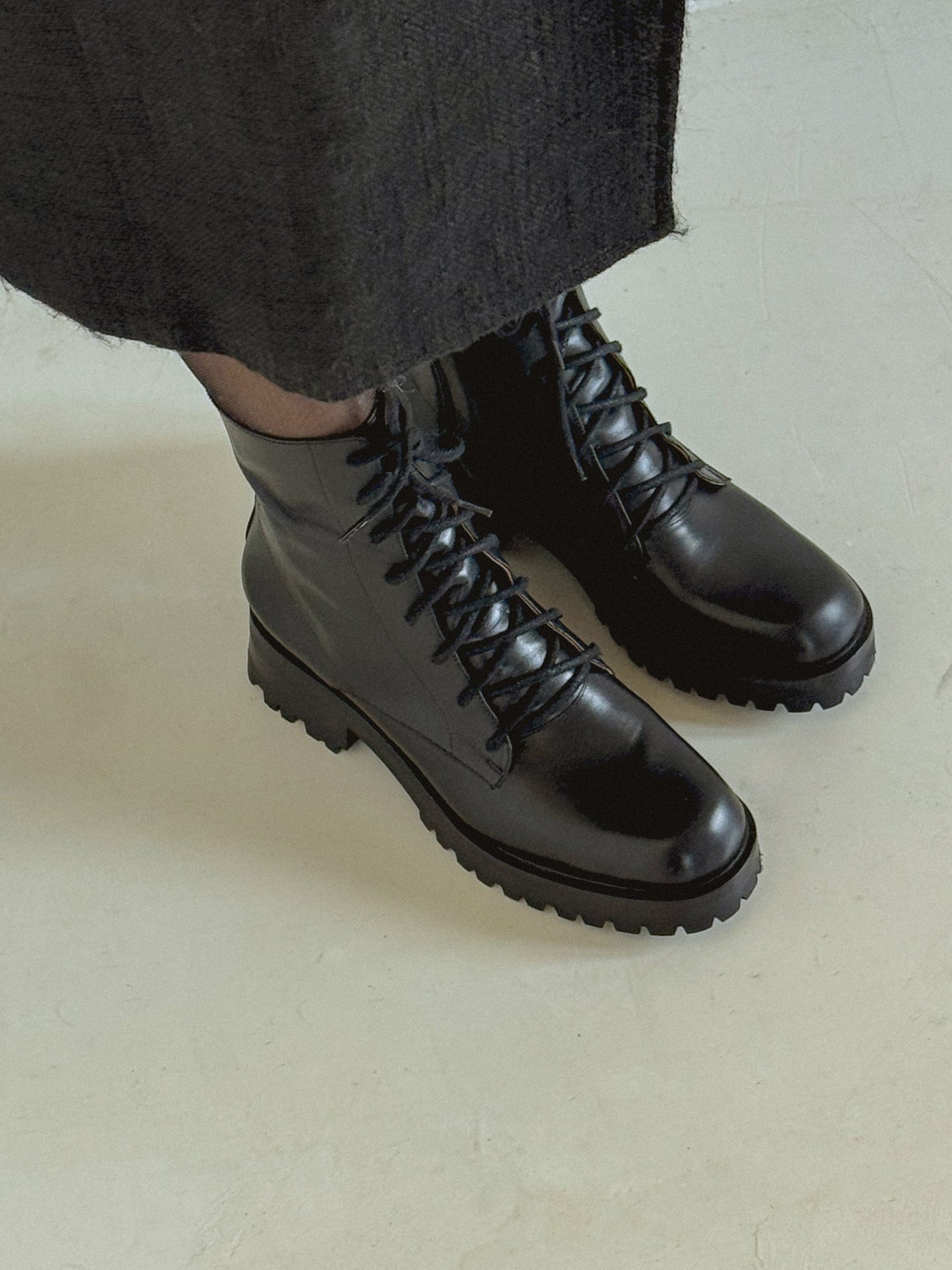 Roma Lace Up Boot in Black