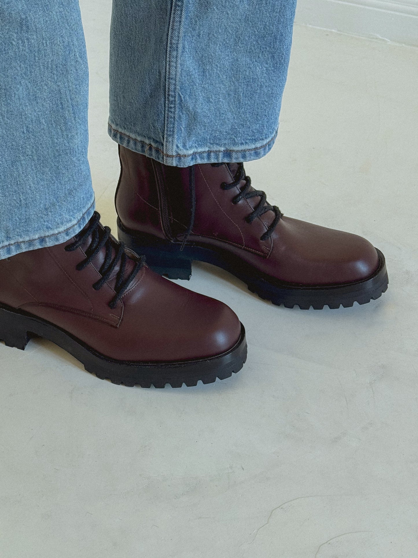Roma Lace Up Boot in Plum