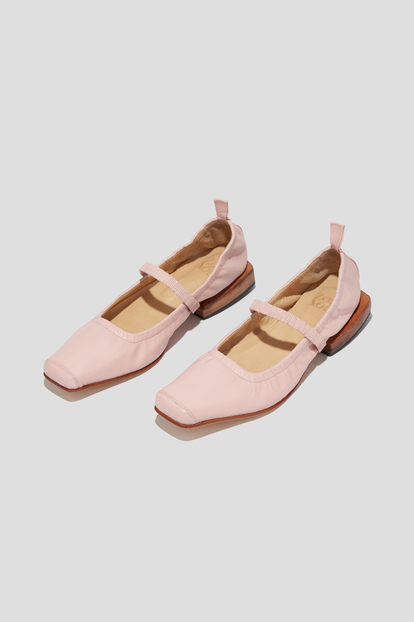 Simona Mary Jane Flat in Pale Pink