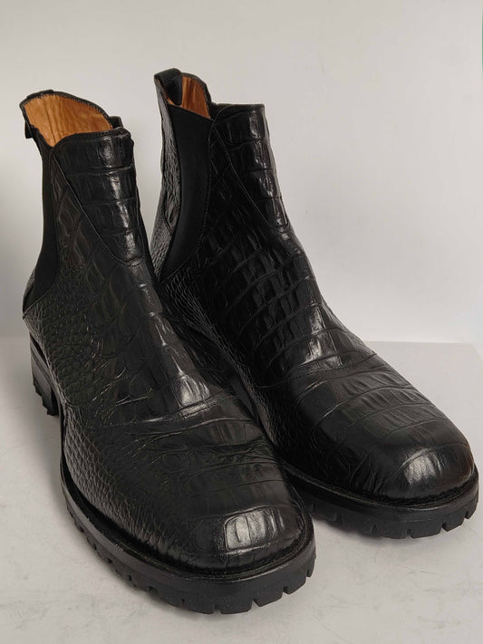 Nerea Boot in Black Croco Size 42