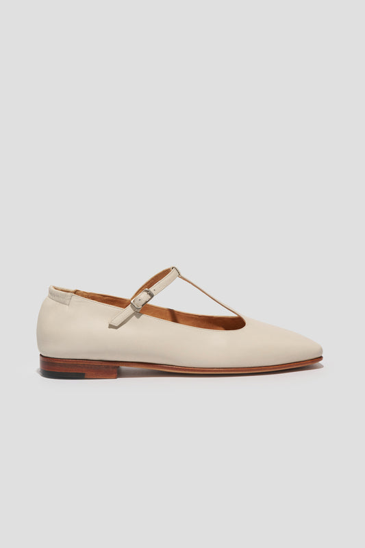 Juana T-Strap Flat in Marfil