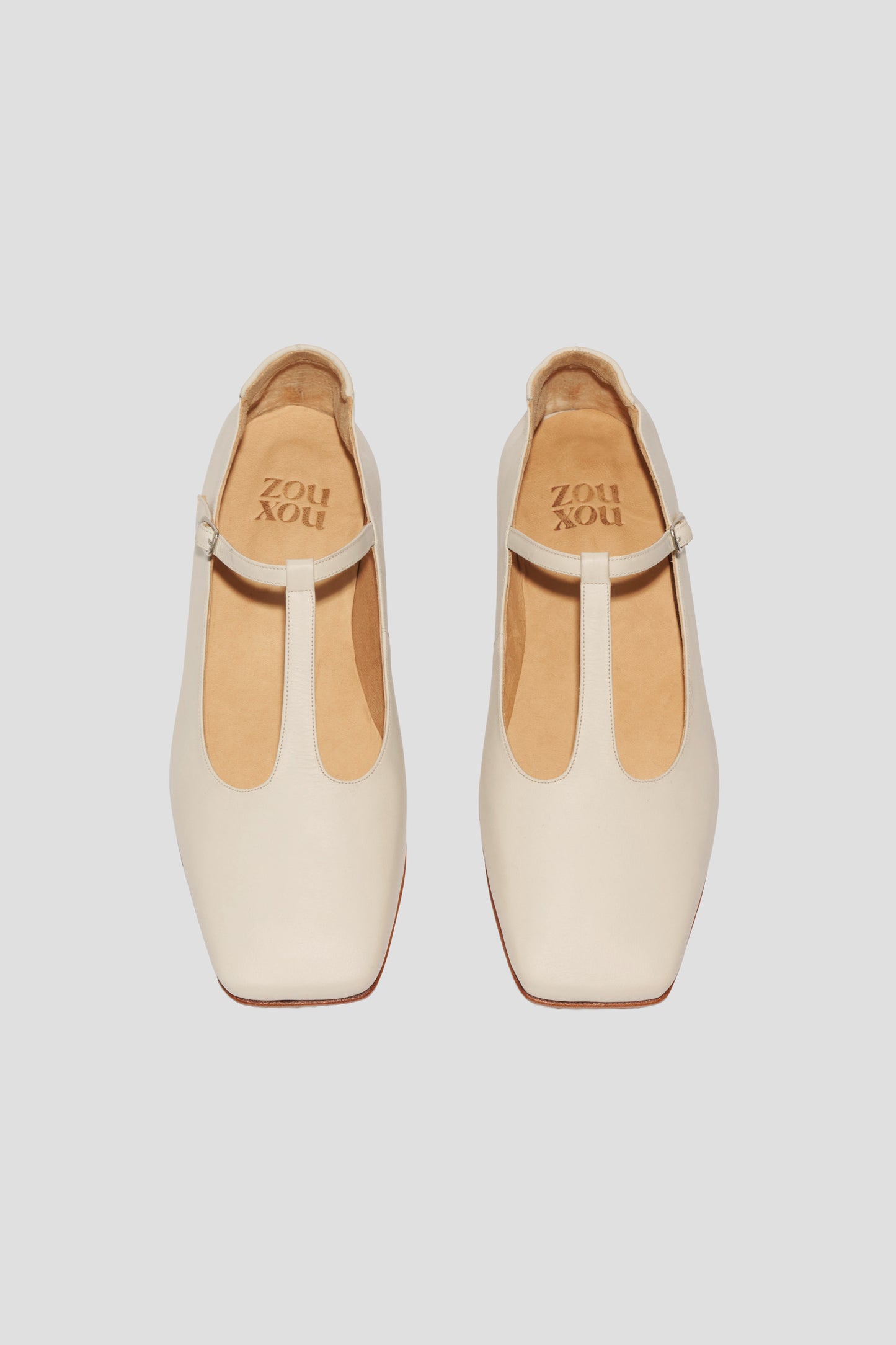 Juana T-Strap Flat in Marfil