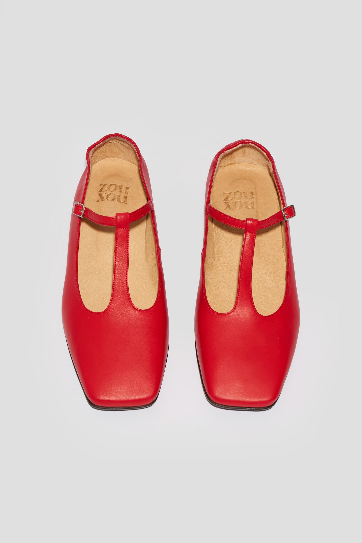 Juana T-Strap Flat in Cherry