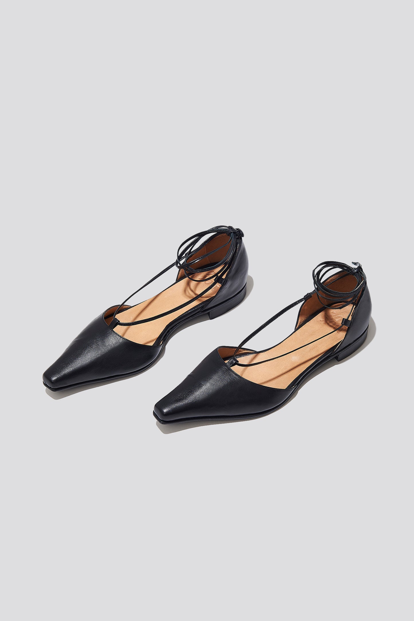 The Paloma Lace Up Flat in Black