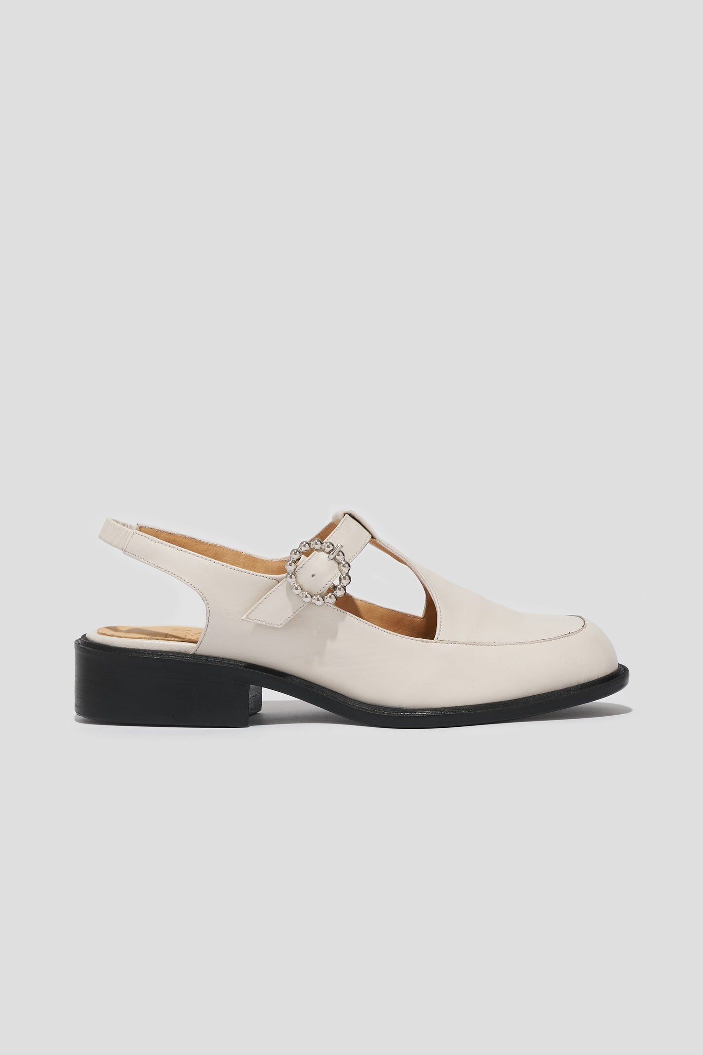 Diega T-Strap Slingback Flat in Marfil