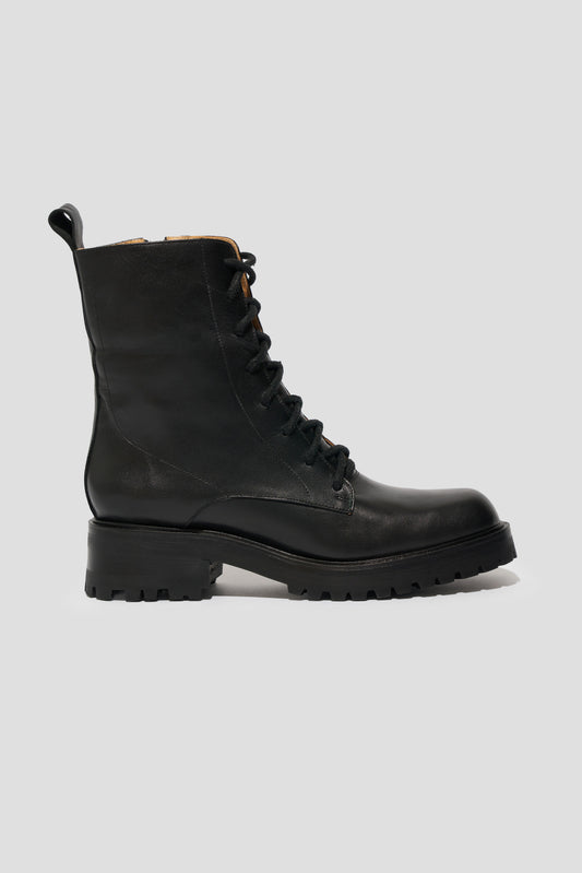 Roma Lace Up Boot in Black