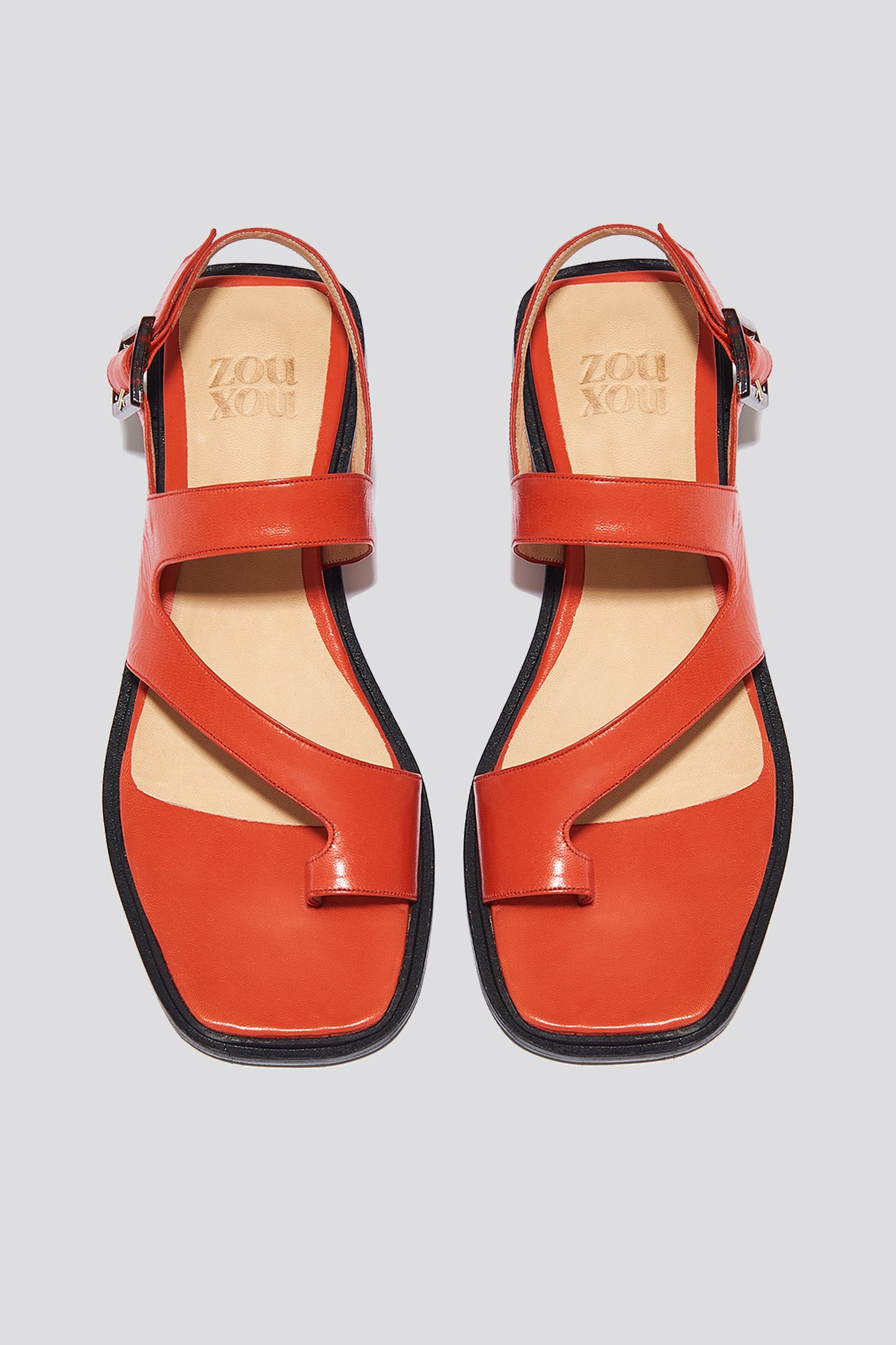 Anto Flat Thong Buckle Sandal in Tomato