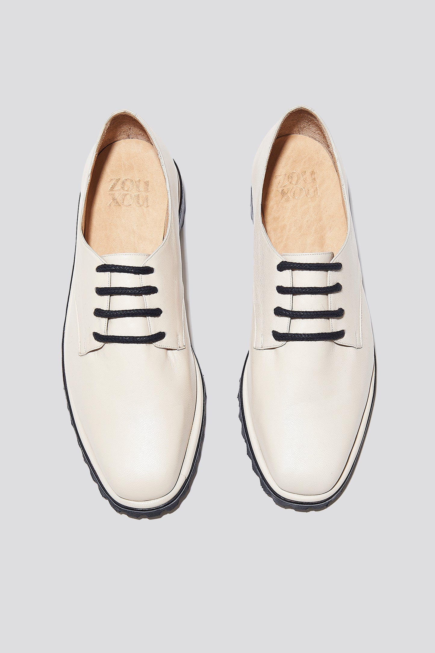 Lydia Lace Up Derby in Marfil
