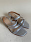 Strappy Kitten Heeled Sandal in Silver Size 39.5
