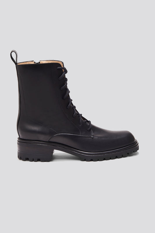 Low Roma Lace Up Boot in Black