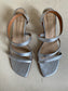 Strappy Kitten Heeled Sandal in Silver Size 39.5