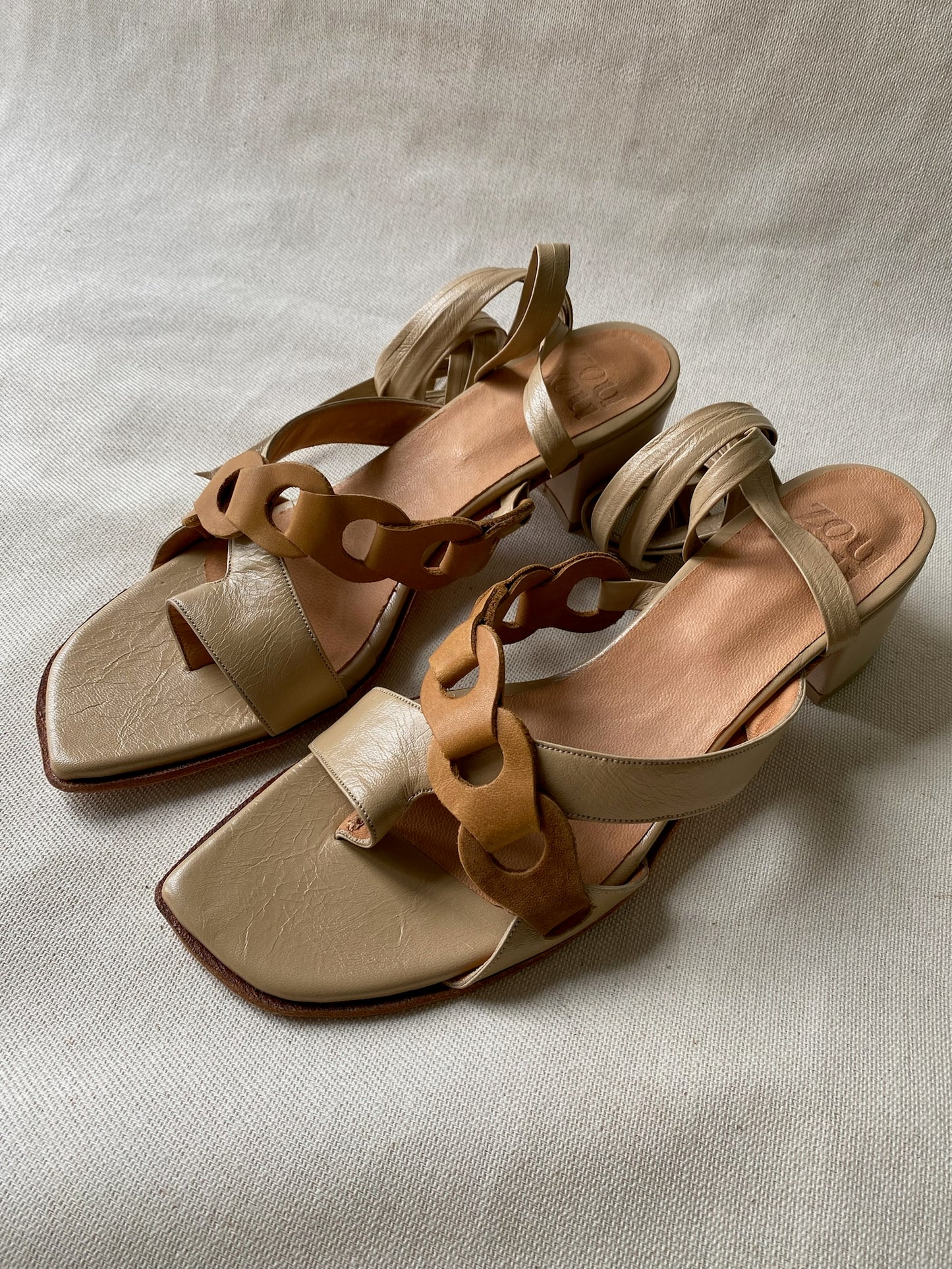 Vita Tie Up Sandal in Cacao Size 40