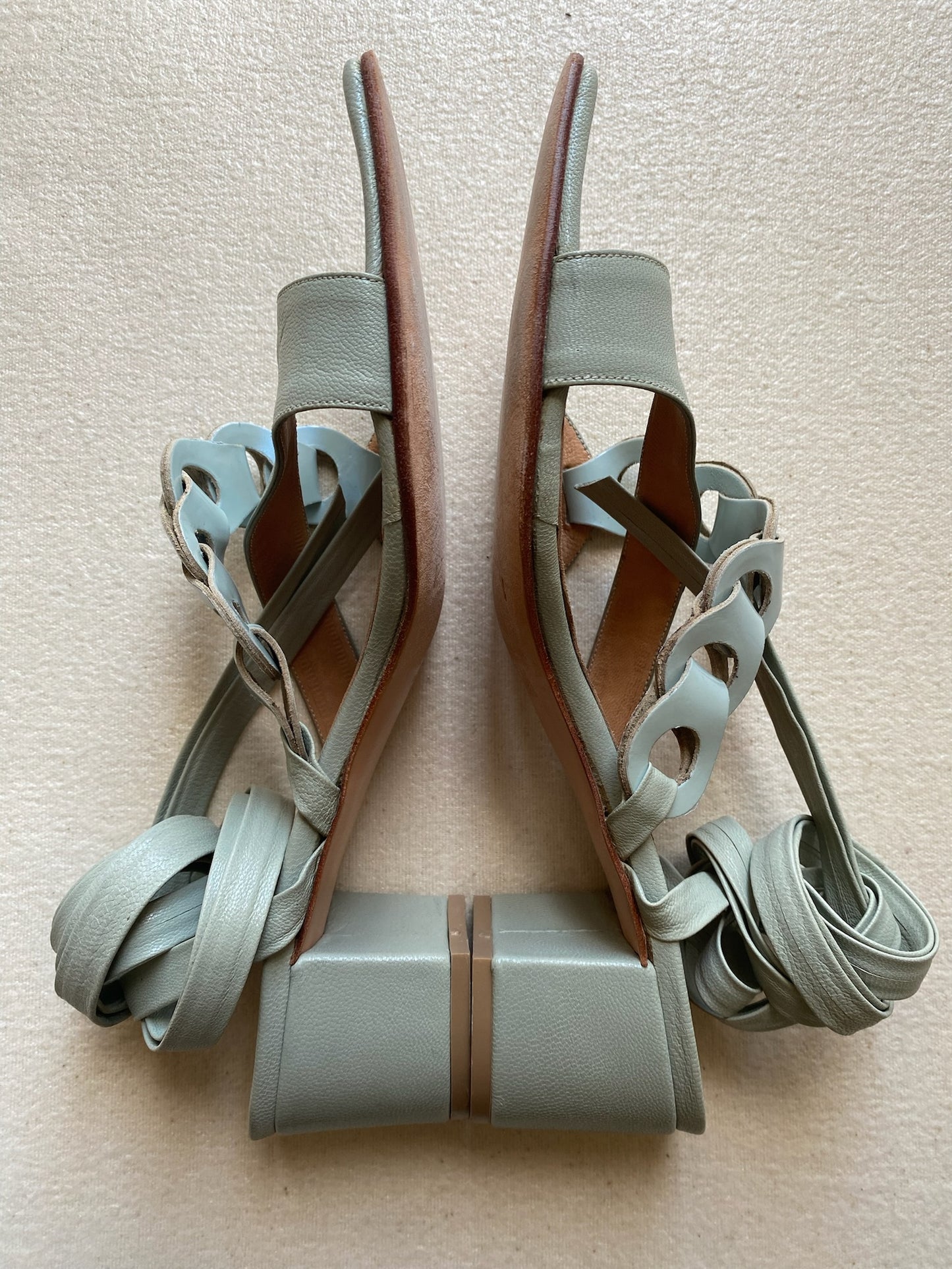 Vita Tie Up Sandal in Seafoam Size 40