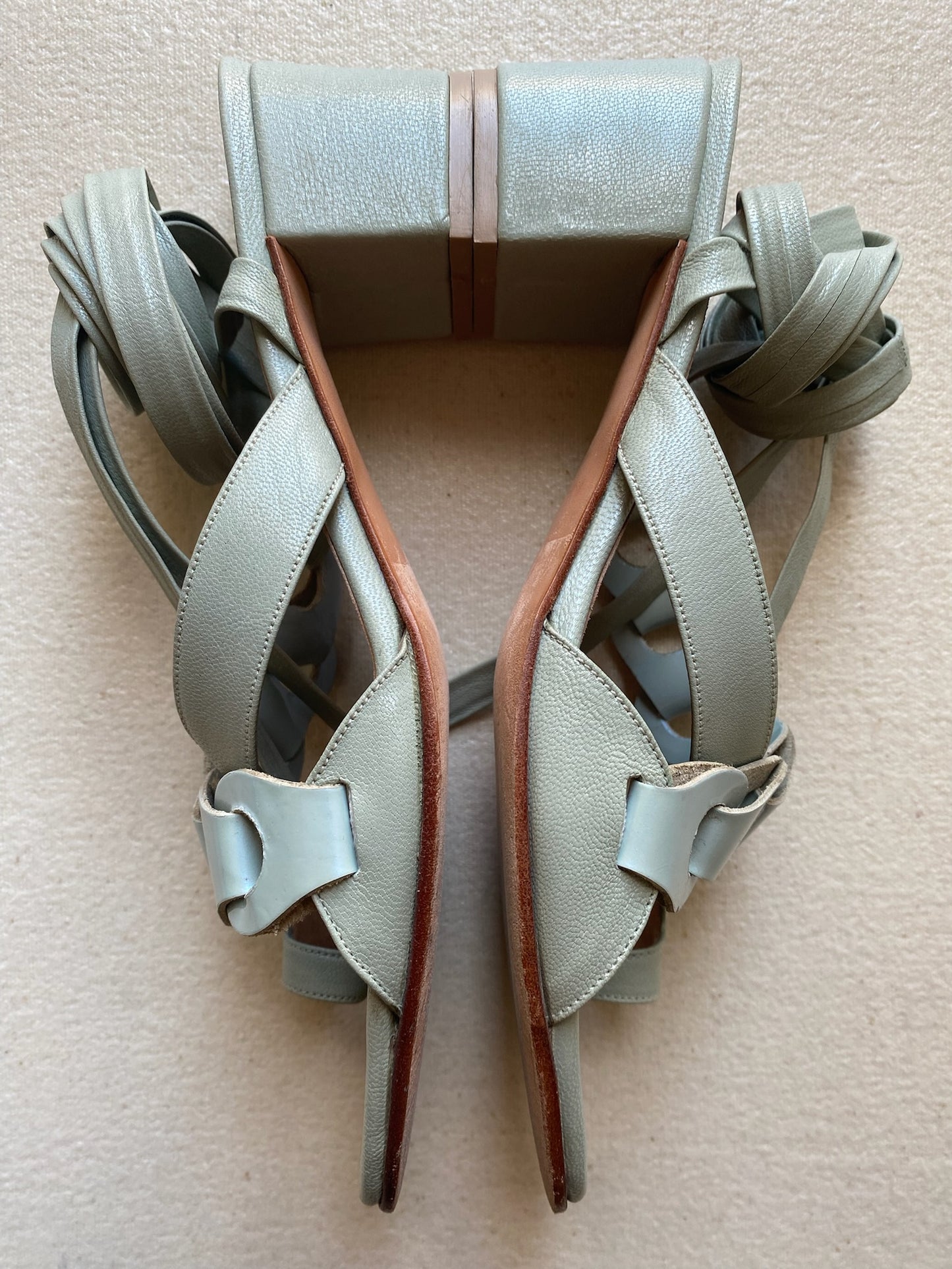 Vita Tie Up Sandal in Seafoam Size 40