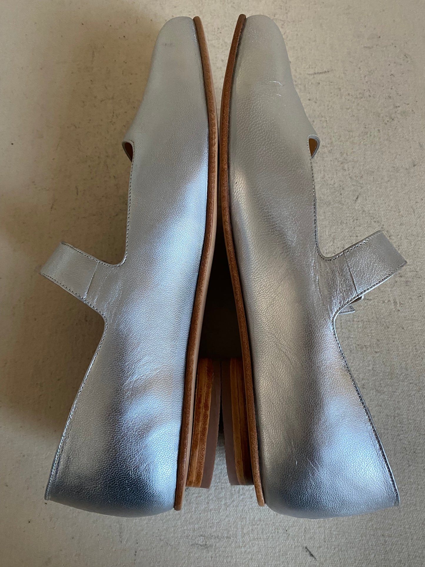 Eugenia Flat in Silver Size 40