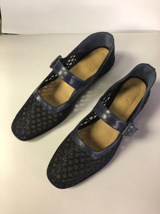 Eugenia Flat in Indigo Mesh Size 38