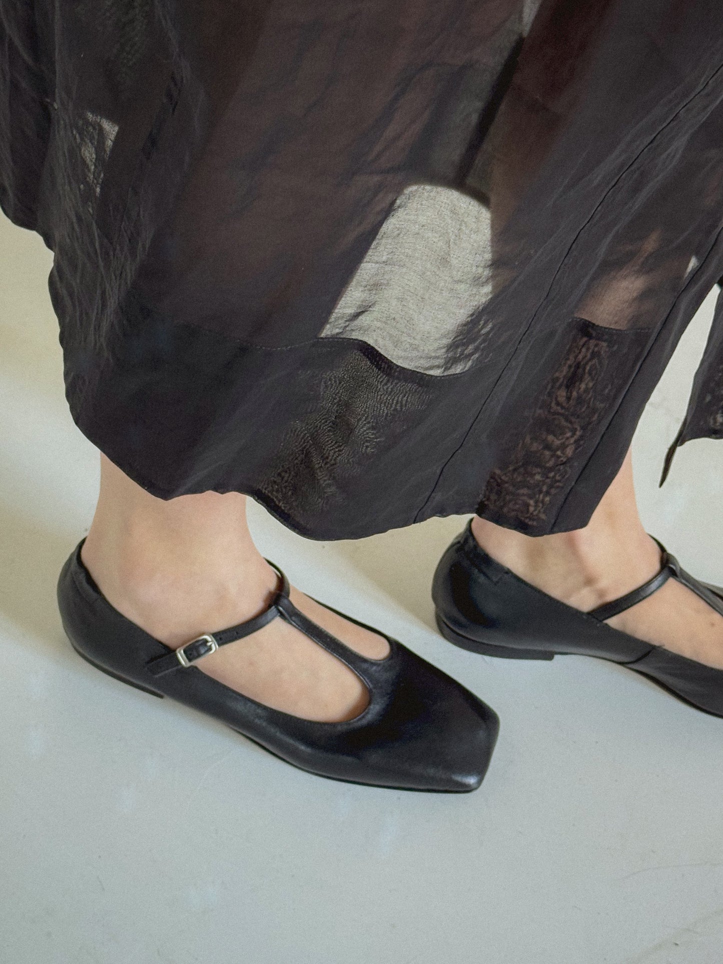 Juana T-Strap Flat in Black - PRE-ORDER