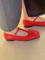 Juana T-Strap Flat in Cherry