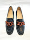 Alma Loafer in Black/ Amber Size 40