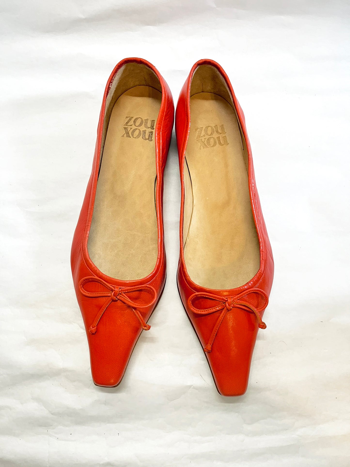 Ema Bow Flat in Tomato Size 38