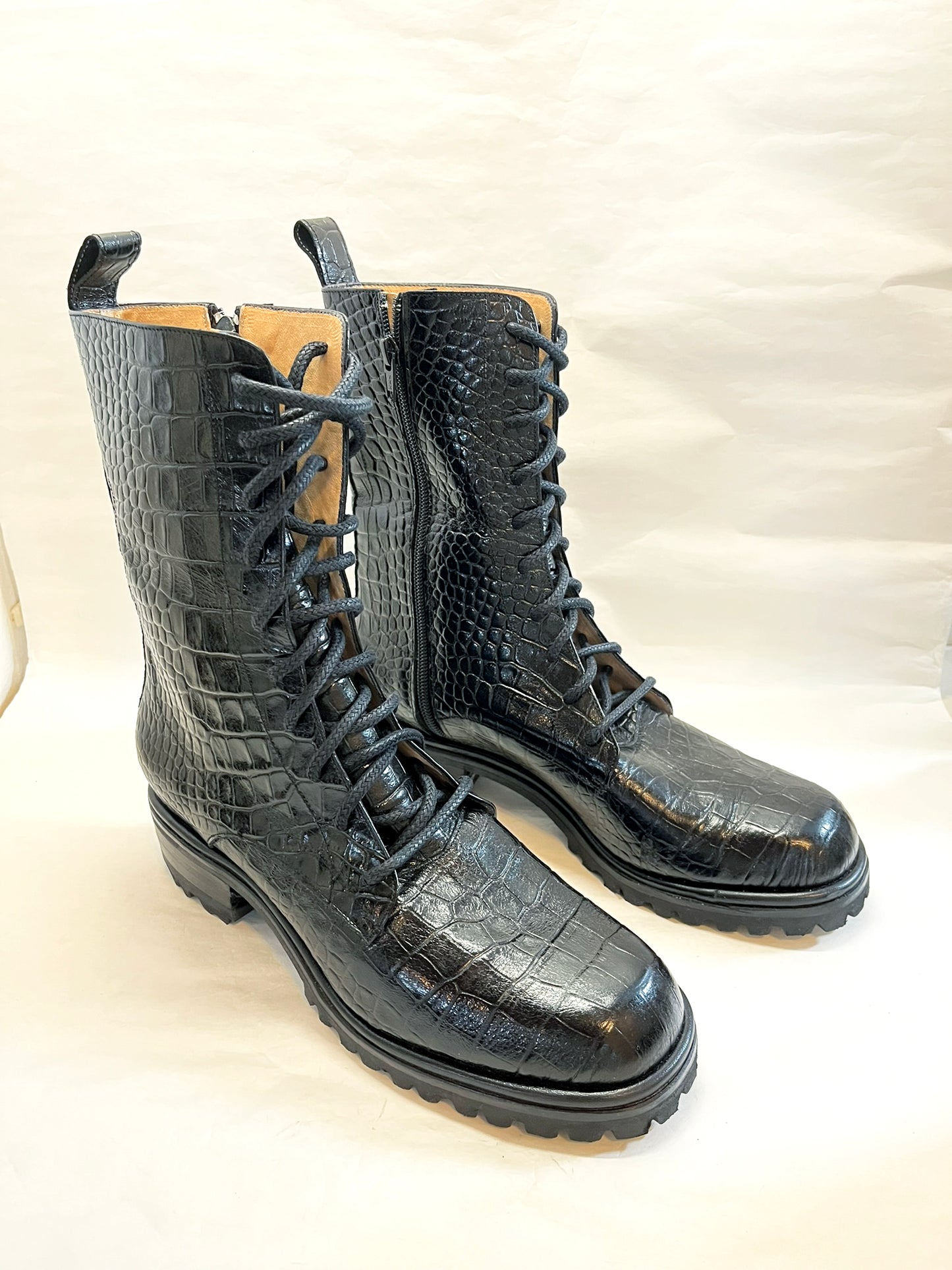 High Roma Boot in Black Croco Size 40