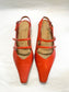 Cata Buckle Flat in Tomato Size 38