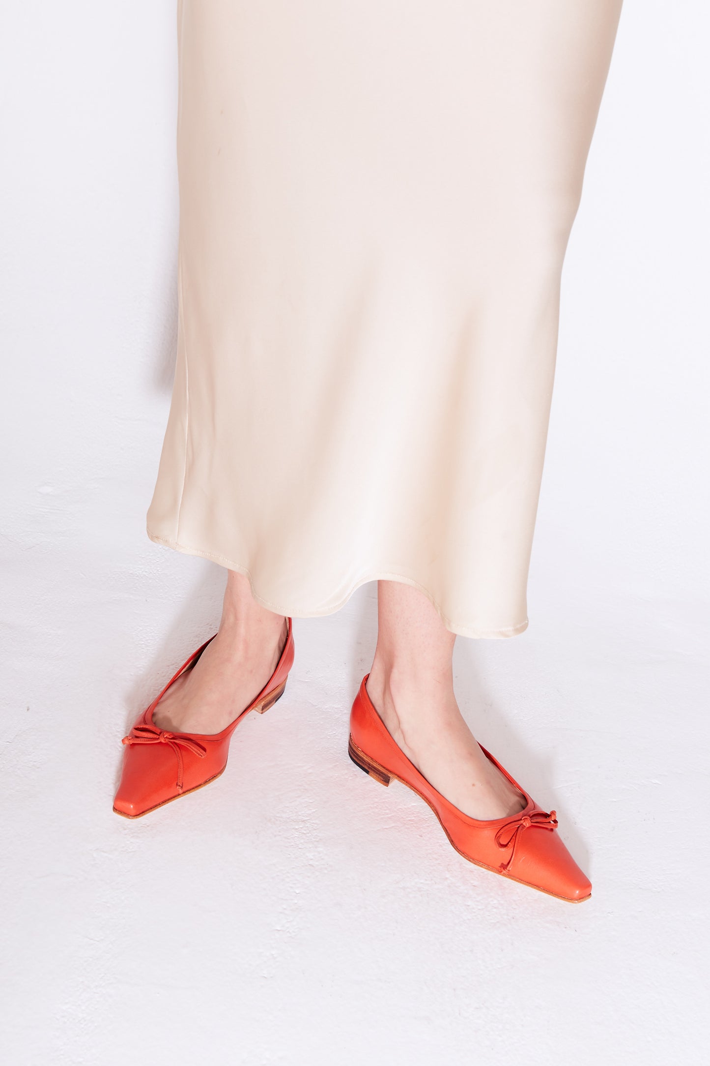 Ema Bow Ballet Flat in Tomato