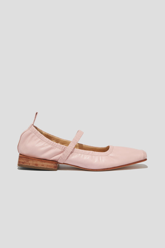 Simona Mary Jane Flat in Pale Pink