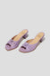 Greta Pleated Knot Heeled Mule in Lilac