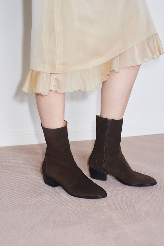 Guada Western Boot in Coffee Suede (USA)