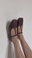 Juana T-Strap Flat in Plum