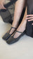 Juana T-Strap Flat in Black - PRE-ORDER