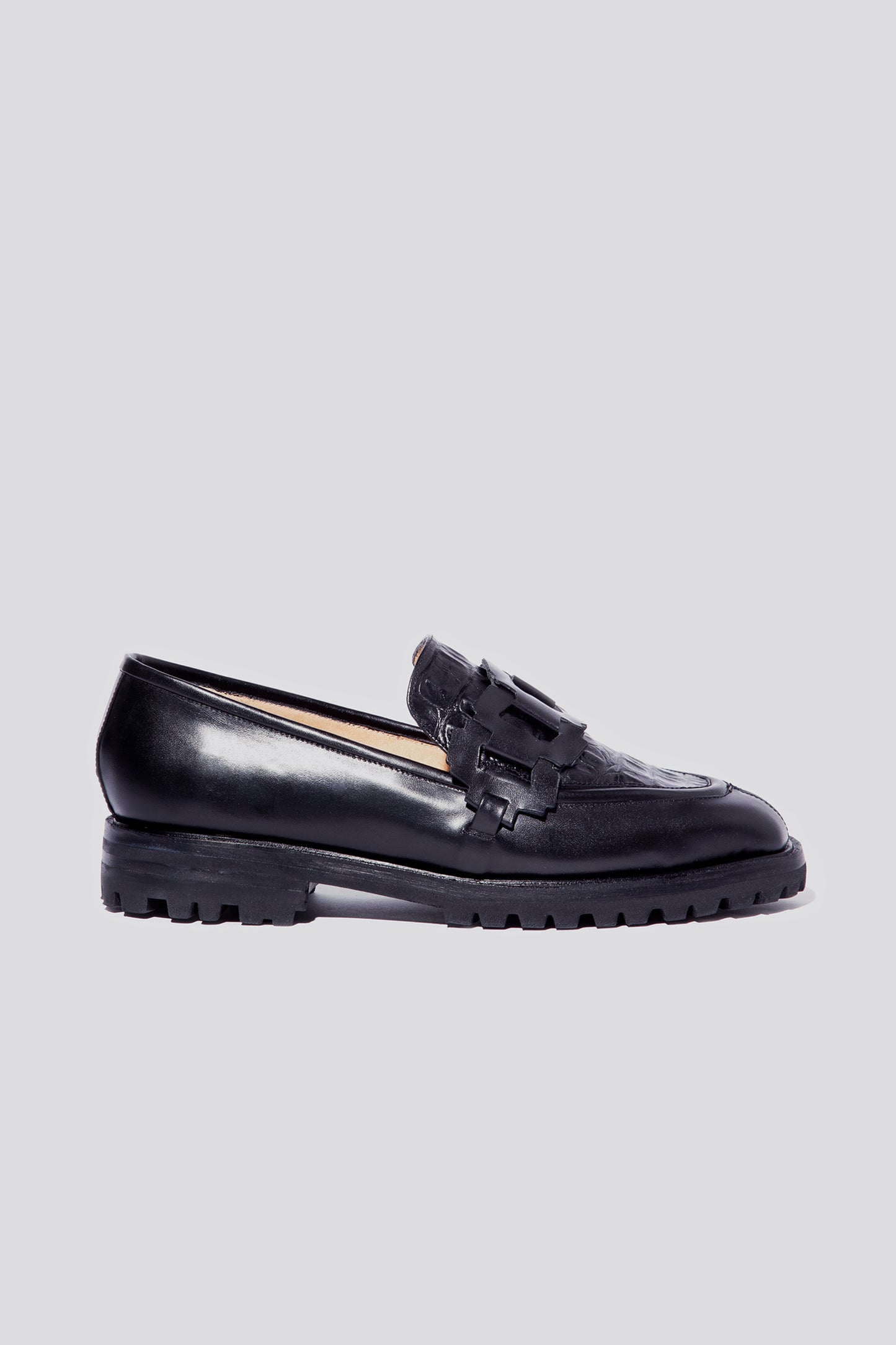 Trini Loafer in Black + Croco