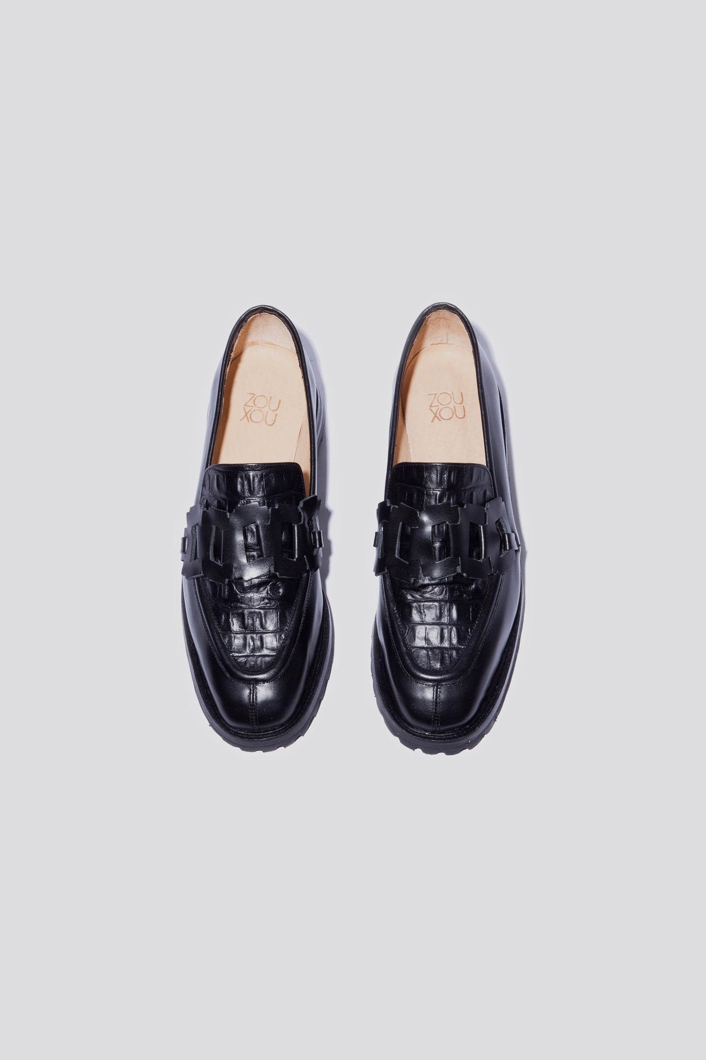 Trini Loafer in Black + Croco